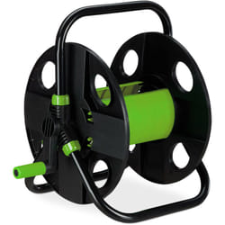 Relaxdays - Avvolgitubo, Carrello Bobina Riavvolgitubi, Pompe da 30m 1/2', per Irrigazione, Acciaio, Plastica, Nero Verde