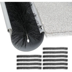 Relaxdays - Set da 10 Spazzole per Grondaia, HxD: 100x12 cm, Difesa da Foglie e Volatili, in Plastica e Acciaio Inox, Nero
