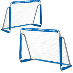 Relaxdays - Porte da Calcio, Giardino, Set da 2 per Calcetto, Adulti e Bambini, in Metallo, con Rete, 110x150x75 cm, Blu