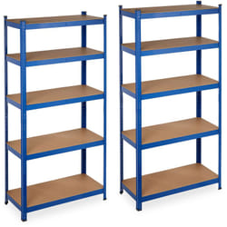 2x Scaffali in Metallo, 875 kg Capacità di Carico, 180 x 90 x 45 cm, Scaffalatura ad Alta Portata con 5 Ripiani, Blu