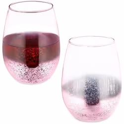 Goditi il tuo vino preferito con questi moderni bicchieri senza stelo dal design a macchie color rosa. Oltre che per il vino, ...