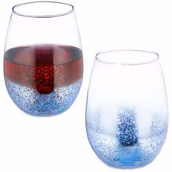 Goditi iltuo vino preferito con questi moderni bicchieri senza stelo dal design a macchie color blu. Oltre che per il vino, i ...