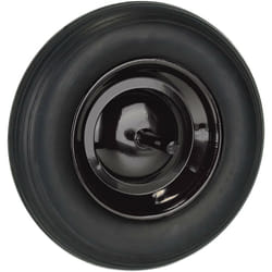 Ruota Carriola 3.50-8, Pneumatico di Scorta in Gomma Piena con Asse Fisso, Cerchione in Acciaio, 100 kg, Nero - Relaxdays