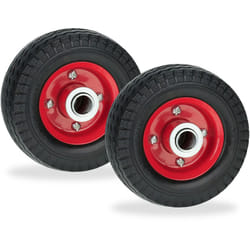Relaxdays - Ruota per Monopattino Elettrico, Set da 2 Ricambi per E-Scooter, 6x2', Gomma Antiforatura, 50 kg, Nero Rosso