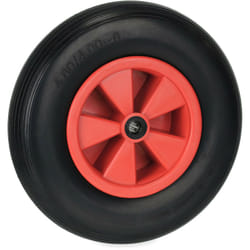 Ruota Carriola 4.80/4.00-8, Gomma Piena Antipanne con Cerchione in Plastica, Ruotino fino a 100 kg, Nero Rosso - Relaxdays