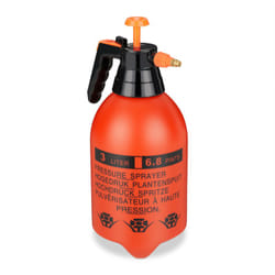 Relaxdays - Spruzzatore a Pressione da 3 l, Ugello Regolabile Nebulizzatore Acqua e Diserbante da Giardino, Arancione Nero