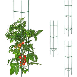 Relaxdays - Set da 4 Supporti per Rampicanti, HxLxP: 150x32x32 cm, Graticolato per Piante e Rose, Acciaio, Plastica, Verde