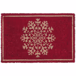 Con questo zerbino decorativo con fiocco di neve disegnato darai ai tuoi ospiti un caloroso benvenuto! Le fibre naturali di c ...