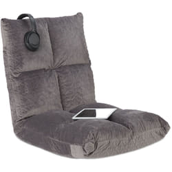 Relaxdays - Cuscino da Terra con Schienale, Poltroncina Regolabile in 6 Posizioni, Meditation, Yoga, 58x50x55 cm, Grigio