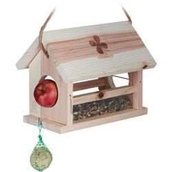Relaxdays - Mangiatoia per Uccelli, in Legno d'Abete, hlp 24x31x20 cm, da Appendere e Poggiare, Giardino e Balcone, Natura