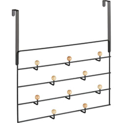 Relaxdays - Appendiabiti da Porta, 10 Ganci, Gancetti da Appendere per Porte da 4 cm, Corridoio e Camera, Nero e Marrone