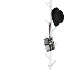 Relaxdays - Appendiabiti a Albero, hlp: 100,5x19,5x7 cm, 8 Ganci, Attaccapanni da Parete, Appendi Abiti e Giacche, Bianco