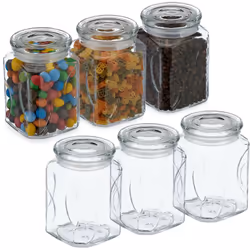 Con questo pratico set da 6 barattoli per alimenti potrai finalmente fare chiarezza nella dispensa disponendo in modo ordinat ...