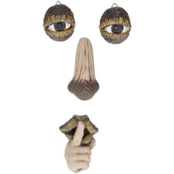 Relaxdays - Accessori Decorativi per Alberi, Set 4 Parti Raffiguranti il Viso di una Persona, in Poliresina, Marrone Beige