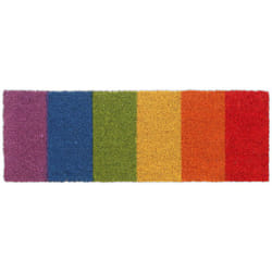 Relaxdays Zerbino in Fibra di Cocco, Tappetino Ingresso, Design Arcobaleno, Indoor & Outdoor, 75 x 25cm, Multicolore