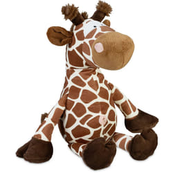 Relaxdays - Giraffa Fermaporta, in Stoffa Morbida, Blocca Porta Pesante da Terra, Interno in Sabbia, 26x25x23 cm, Marrone