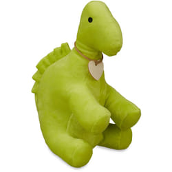 Relaxdays - Dinosauro Fermaporta, Stoffa Morbida, Interno in Sabbia, Blocca Porta Pesante da Terra, hlp 18x13x24 cm, Verde