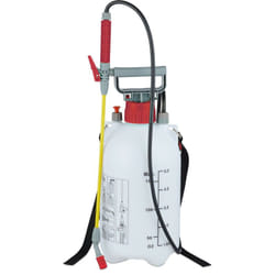 Relaxdays - Nebulizzatore a Pressione, Spruzzatore, Ugello Regolabile in Ottone, Piante, Cintura, 5 Litri, Bianco Rosso