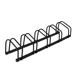 Relaxdays - Portabici da Terra, Supporto per 5 Biciclette, E-bike, per Ruote fino 60 mm, Metallo, Parcheggio, Garage, Nero