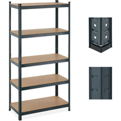 Relaxdays Scaffale in Acciaio, HxLxP 180 x 90 x 45 cm, 5 Ripiani ad Alta Portata 875 kg, per Garage e Cantina, Antracite