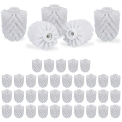 Relaxdays - 40x Spazzole per Scopino da Bagno, Ciuffo di Ricambio Spazzolone wc, Filetto 9, 9,5 mm Diametro 8 cm, Bianco