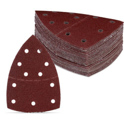 Relaxdays - Carta Abrasiva per Levigatrice Orbitale, 105x152 mm, Fogli Triangolari, Grana 40/80/120/180, 11 Fori, Marrone