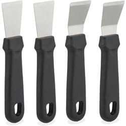 Relaxdays - Set da Raschietto per la Pulizia, Spatola Griglia e Piano a Induzione 17,5x4x1,5 cm Acciaio inox, Nero Argento
