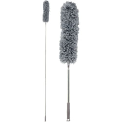 Relaxdays - Spolverino per Polvere, Asta Telescopica Estensibile fino a 2,5 m, Lavabile Pieghevole, Catturapolvere, Grigio