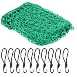 Relaxdays - Rete di Copertura per Rimorchio, 2,5 x 3,5 m, 10 Ganci, Segni per gli Angoli, Corda in Gomma Elastica, Verde