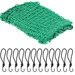 Relaxdays - Rete di Copertura per Rimorchio, 3 x 4 m, con 12 Ganci, Segni per gli Angoli, Corda in Gomma Elastica, Verde