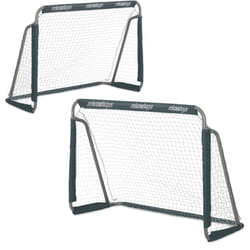 Relaxdays - Porte da Calcio per il Giardino, Set da 2, per Adulti e Bambini, in Metallo, con Rete, 110x150x75 cm, Grigio