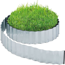 Relaxdays - Recinto per Prato e Aiuole, Bordo, Sponda per Giardino Antiradice hl 16 cm x 15 m, in Ferro Zincato, Argentato