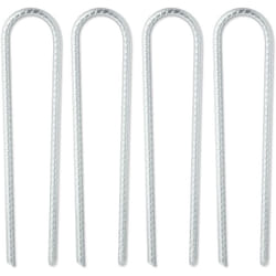 Relaxdays - 4 Picchetti di Ancoraggio, Archetti per Piante Rampicanti, Design a u, xxl, Ferro, 30 x 7 x 1 cm, Argento