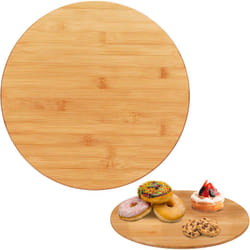 Relaxdays - Piatto Girevole, 360° Gradi, Tagliere Rotondo, Base per Torte, Porta Spezie in Bambù, Diametro 40 cm, Marrone