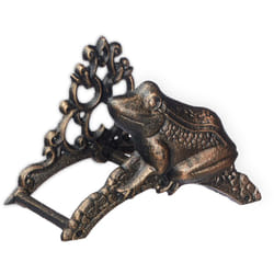 Relaxdays - Portatubo da Parete, Sostegno in Ghisa da Appendere con Rana Decorativa, Vintage, 18,5x26,5x16,5 cm, Bronzo