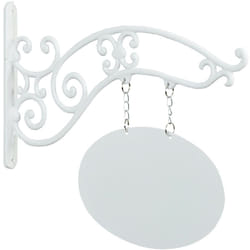 Relaxdays - Insegna Personalizzata in Ghisa, Targa da Porta Bar, Negozio, Ingresso Giardino Casa, Cartello Vintage, Bianco