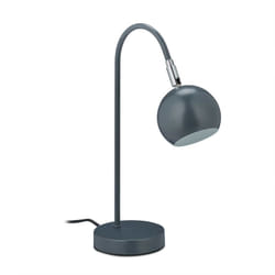 Relaxdays - Lampada da Scrivania, Luce da Tavolo in Metallo, con Paralume Inclinabile, Attacco G9, Abat Jour, Grigia