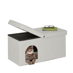 Relaxdays - Cassapanca con Cuccia per Gatti, Panca con Tana per Animali Domestici, hlp: 38,5x74,5x37 cm, Interni, Beige