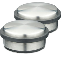 Relaxdays - Fermaporta Antiscivolo in Acciaio Inossidabile, Set 2 Door Stopper, Blocca Porte, HxD: 5x10 cm, Nero Argentato