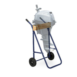 Supporto per Motore Fuoribordo, Carrello per il Trasporto e Stoccaggio, in Acciaio, fino a 100 kg, Blu Scuro - Relaxdays