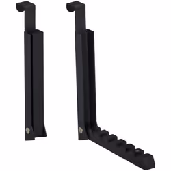 Relaxdays Appendiabiti Pieghevole da Porta, 6 Ganci per Grucce, Appendino per Porte Spesse 2 cm, Ferro e Legno, Nero