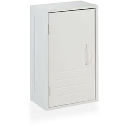 Relaxdays - Mobiletto da Bagno Pensile, Ripiano Regolabile, Armadietto da Parete Chiusura Magnetica, 50x30x18,5 cm, Bianco