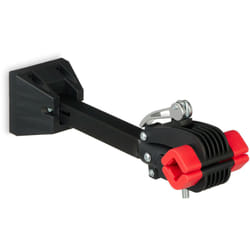 Relaxdays Portabici da Muro, per Telai da 25-40 mm, Gancio da Parete per Bici, Regge Max. 20 kg, per Garage, Nero Rosso