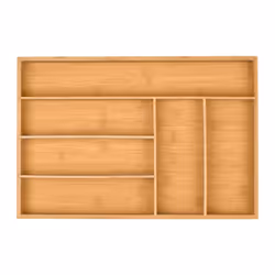 Relaxdays 10045684, Organizzatore, Vassoio, Cassetto del mobile, Posate, Legno, Bamboo