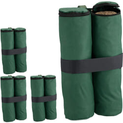 Peso per Gazebo, Set da 4, Sacchi in Tessuto Oxford da Riempire con Sabbia, Zavorre per Padiglione, Verde - Relaxdays