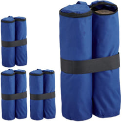 Peso per Gazebo, Set da 4, Sacchi in Tessuto Oxford da Riempire con Sabbia, Zavorre per Padiglione, Blu - Relaxdays