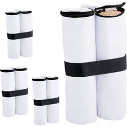 Peso per Gazebo, Set da 4, Sacchi in Tessuto Oxford da Riempire con Sabbia, Zavorre per Padiglione, Bianco - Relaxdays