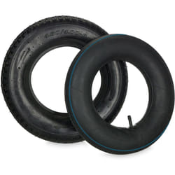 Ruota per Carriola con Camera d'Aria, Ruotino di Scorta 4.00-8', Gomma per Carrello, Regge fino a 150 kg, Nero - Relaxdays