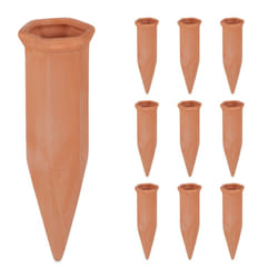 Relaxdays Coni da Irrigazione, in Set da 10, per Piante e Fiori, Innaffiatori per Bottiglie PET da 1,5 Litri, Terracotta