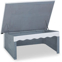 Garage per Tagliaerba, Universale, in Legno, Tetto Apribile, Spiovente, Catramato, hlp 46 x 108 x 82cm, Grigio - Relaxdays